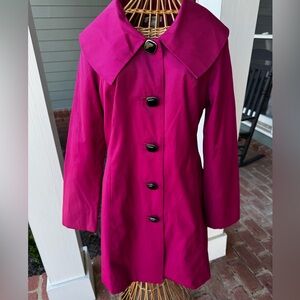 Vertigo Paris Fuchsia Barbiecore Trench Raincoat Bow Back Statement Coat S